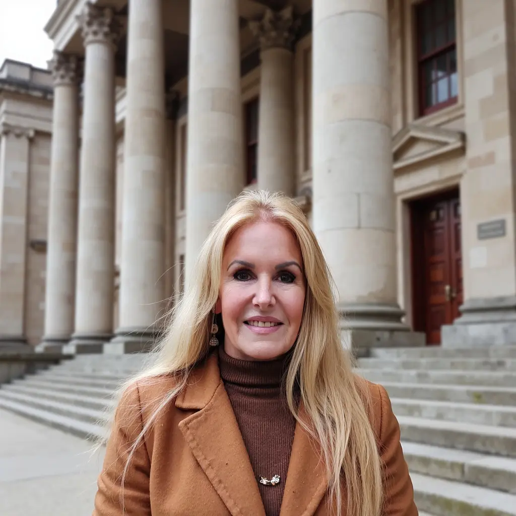 julie headshot with columns